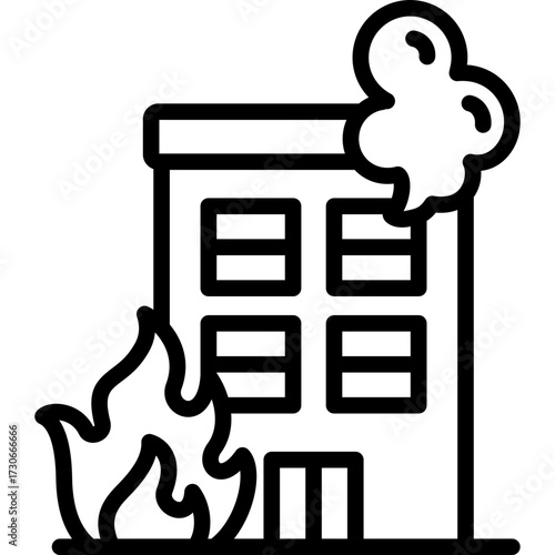 building on fire icon