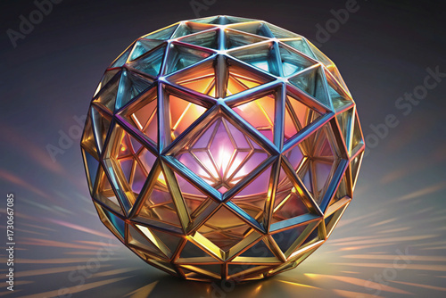 Geometric Crystal Sphere With Internal Light Source