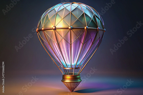 Ornate Hot Air Balloon With Geometric Design vector