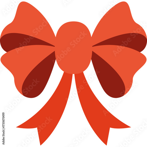 Flat Christmas Bow Icon for Holiday Designs