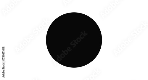 Simple black oval shape on a white background a stark silhouette