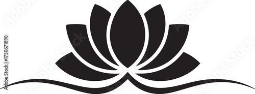 Vector art of black lotus flower graphic