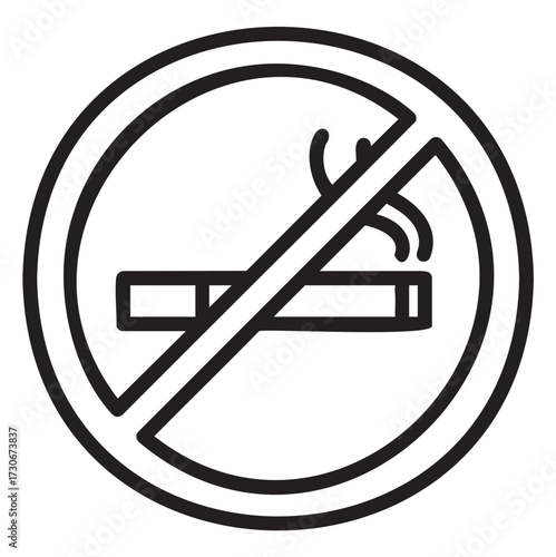 No smoking sign: universal symbol indicating prohibition of cigarette use - stock vector