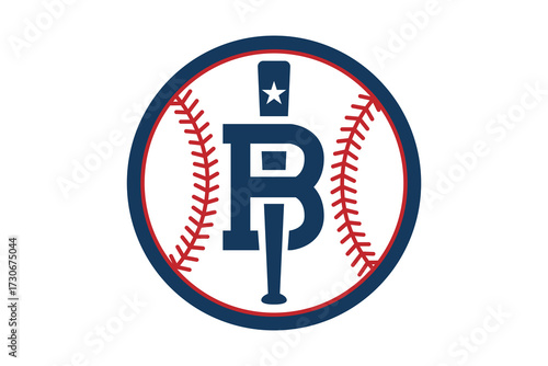 Baseball logo featuring a bat and the letters "B" and "P" inside a baseball design.