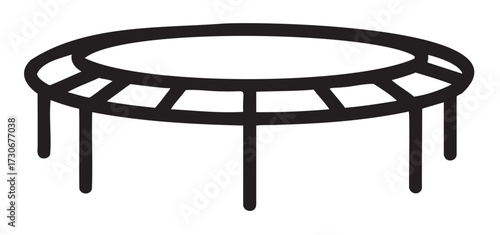 Simple black and white trampoline icon illustration - stock vector