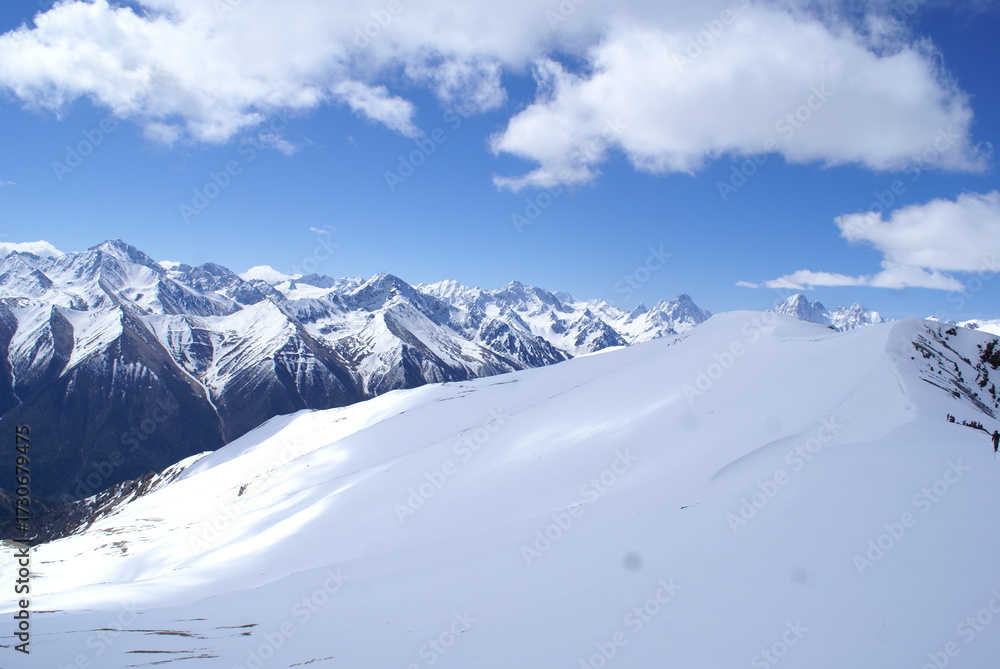 Fototapeta premium ski resort in the alps