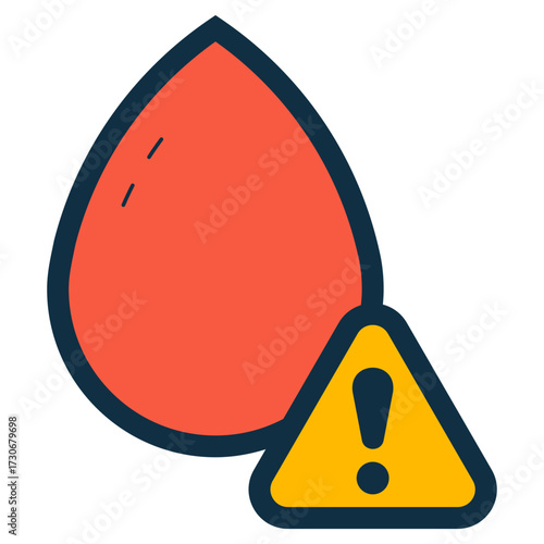 blood with warning sign icon