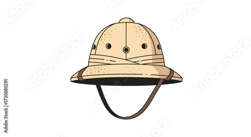A safari hat or pith helmet is a lightweight helmet designed for tropical climates and sun protection.