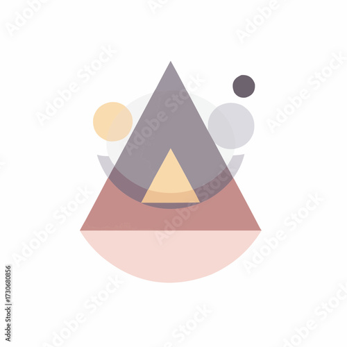 Geometric abstract design with layered shapes and soft colors  