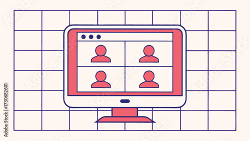 Computer Screen Showing Video Conference with Four People