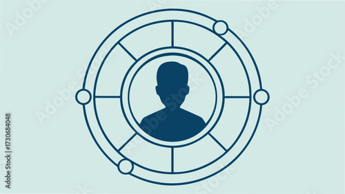 Silhouette of a person within a circular diagram avatar