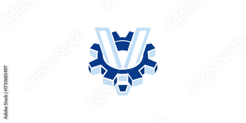 initial letter V gear logo Free Vector