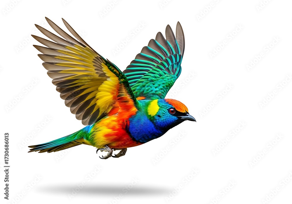 Fototapeta premium Colorful Bird in Flight.