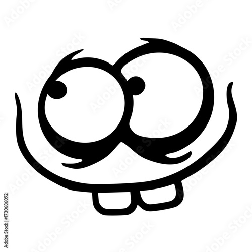 Weird Happy Smile Face Funny Silly Comic Cartoon