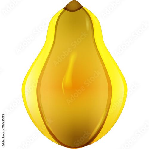 illustration of a yellow ripe pear