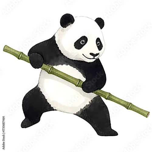 Panda samurai bambo