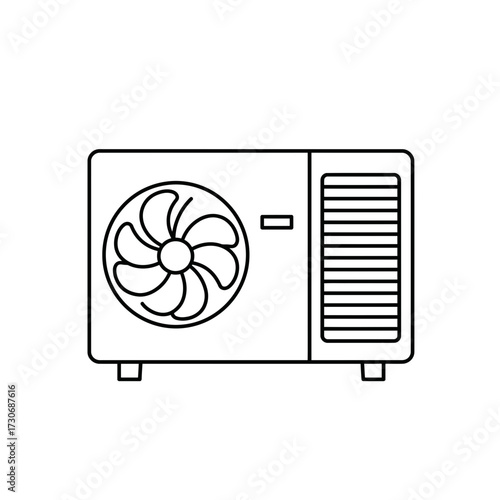 Air Conditioner Outdoor Unit Icon – HVAC Cooling System Illustration
