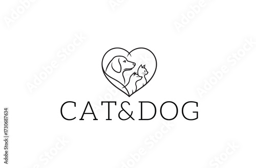 Cat and dog logo for the business symbol.
