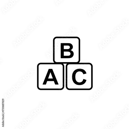 ABC Alphabet Blocks Icon – Educational Toy Building Cubes for Kids