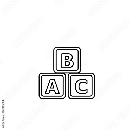 ABC Alphabet Blocks Icon – Educational Toy Building Cubes for Kids