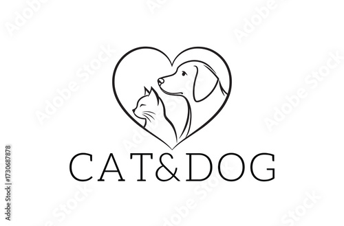 Cat and dog logo for the business symbol.
