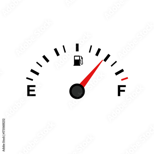 Fuel Gauge Showing Near Full Tank – Car Dashboard Gas Indicator