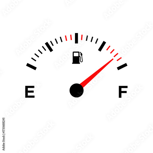 Fuel Gauge Showing Near Full Tank – Car Dashboard Gas Indicator