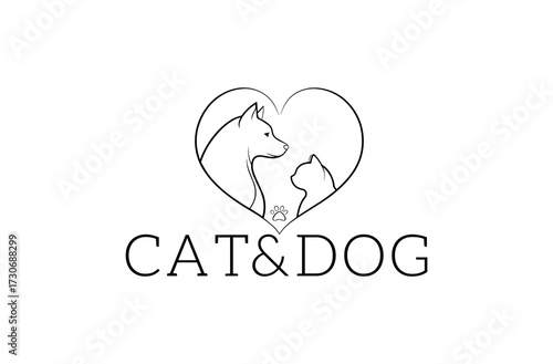 Cat and dog logo for the business symbol.
