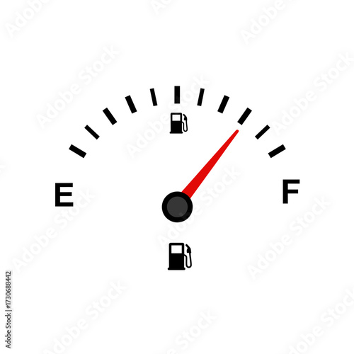 Fuel Gauge Showing Near Full Tank – Car Dashboard Gas Indicator