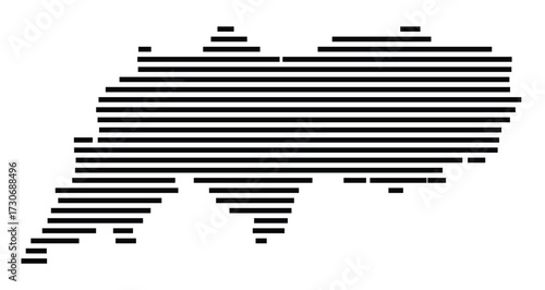 Symbol Map of the city Starnberg (Bayern, Germany) showing the area of the city with just a few black horizontal lines