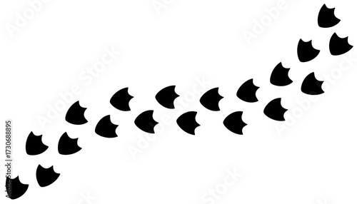 Duck trail, path print isolated, bird tracks footprints, animal tracks