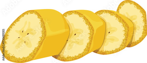 illustration of ripe banana slices 