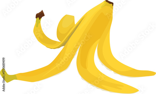 illustration of a ripe banana peel