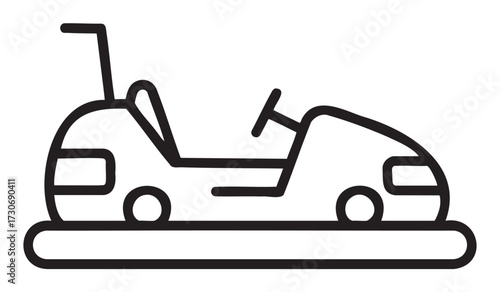 Outline of bumper car for amusement park rides - stock vector