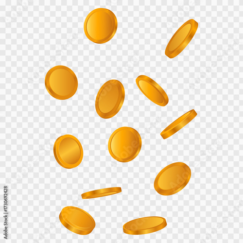 falling gold coins transparent png