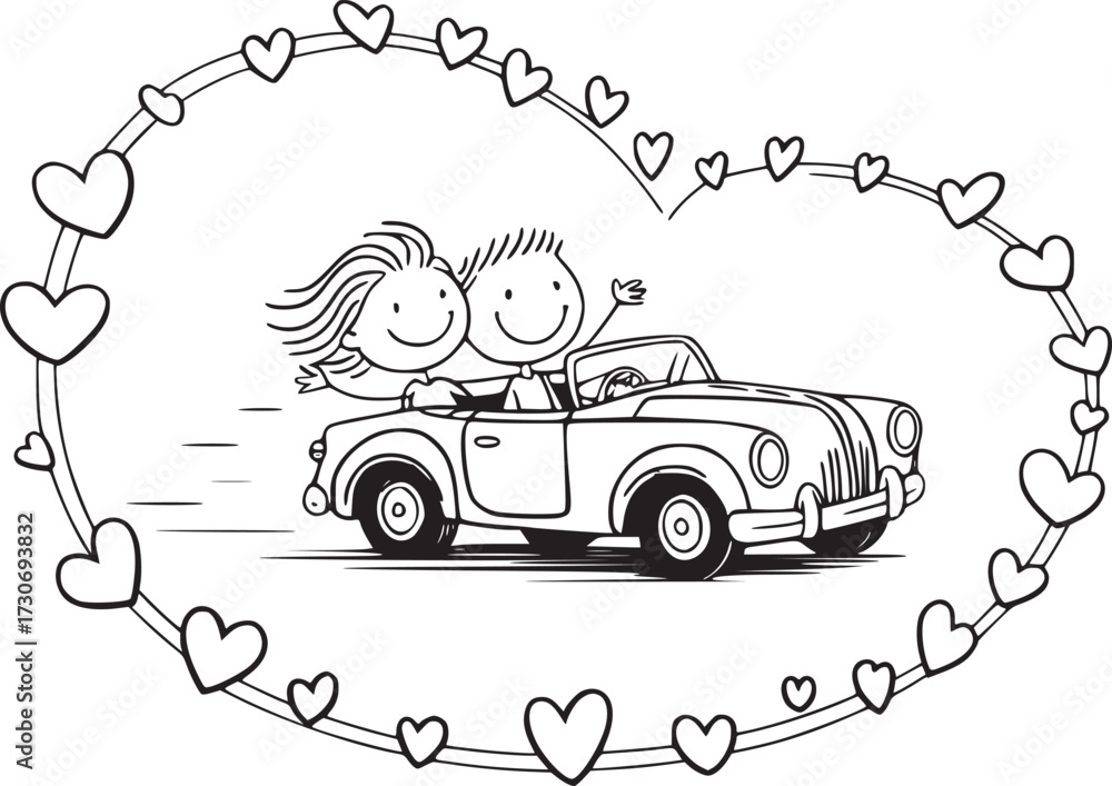 Romantic Clouds Love Waves Marital Bliss Vector Graphics