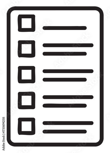 Minimalist black and white checklist icon with checkboxes - stock vector