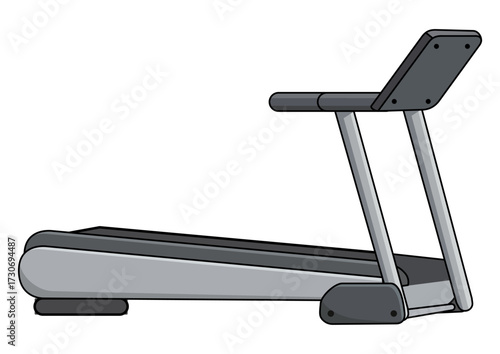 Treadmill for home fitness and health. Indoor cardio workout equipment. Exercise machine illustration with white background.