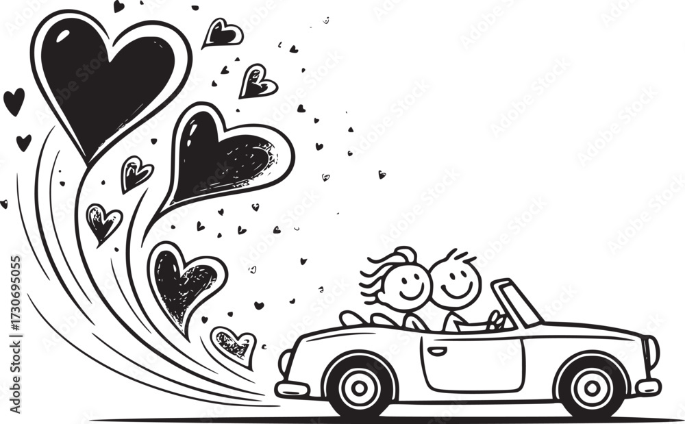 Wedding Dance Romantic Ride Valentine Doodle Vector Graphics