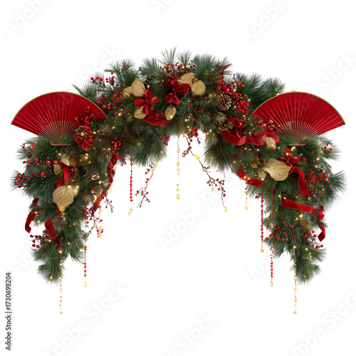 christmas wreath isolated on white background