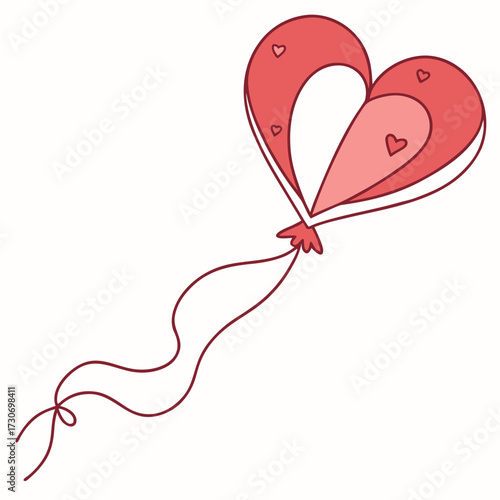 Red 3-d cœur forme symbole illustration vecteur conception icône décoration objet pour valentin jour romantique célébration mariage cadeau qui aimer deux signes vacances roman