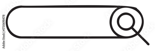 Minimalist black and white search icon with magnifying glass - stock vector