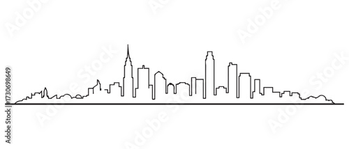 Nice Line Art skyline silhouette. Black Nice city. with white background