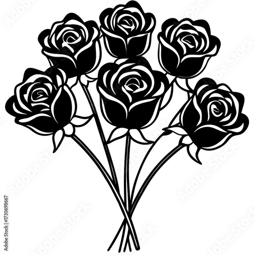 Bistro celebration with an isolated silhouette of a bouteille de vin and verre à vin filled with vin rouge on blanc a perfect boisson for a fête