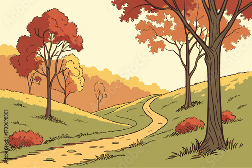 Hoosier National Forest in Indiana, deciduous forest with rolling hills and trails