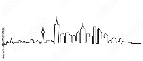 Nice Line Art skyline silhouette. Black Nice city. with white background