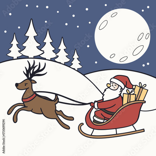 Dessin animé de la famille sourire avec un bébé et un garçon jouant dans la neige pendant les vacances de Noël à la maison
