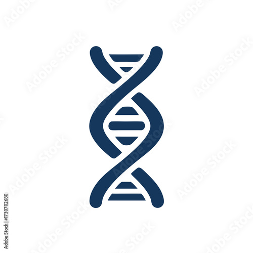 Genetic DNA double helix icon for science and medical research, biology, genome, and health technology concept