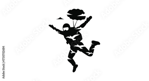 silhouette of a jumping man