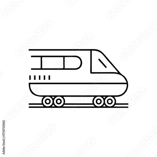 Modern high speed train line art icon